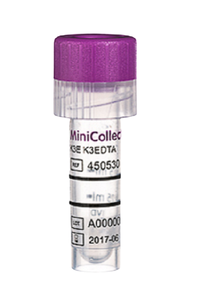 450530 MiniCollect® пробірка з K3E K3EDTA, 0.25/0.5 мл 10х44 мм 50 шт